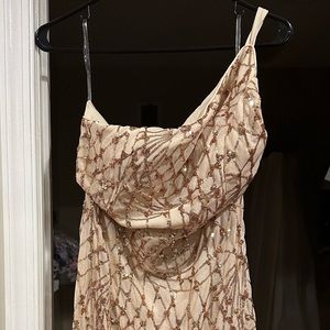 Miss Ord Sparkly Gold Formal Dress, Size. XL